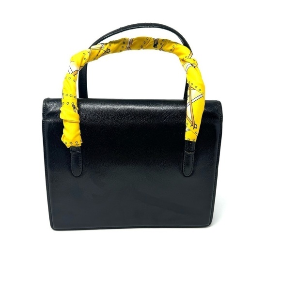 Gucci Vintage 60s Black Leather Top Handle Bag - Picture 5 of 12